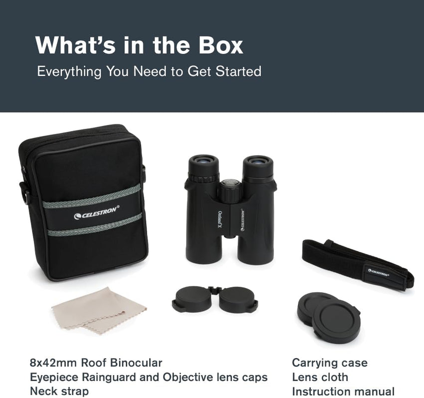 Celestron 71346 8 x 42 Outland X Binocular, Black