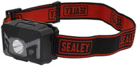 Sealey Head Torch 3W SMD LED with Auto-Sensor ,Red- LEDS 3 AAA batteries included