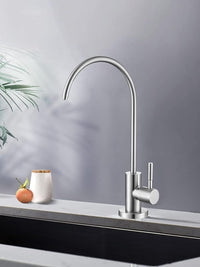 Drinking Water Tap,Easy to Install Sink Water Filter Tap,Lead-Free Reverse OsmosisTap for Kitchen Bar Sink,Brushed Nickel SUS304 Stainless Steel (Large)