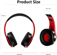 QZH Gaming Headset Head-Mounted Luminous B39 Headphone Wireless Bluetooth Earphones Black Red