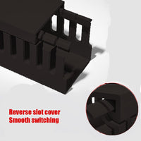 Cable Trunking Raceway Kit, 62.8 (4x15.7) Inch Open Slot Cable Raceway Duct PVC Open Slot Wire Raceway with Cover for Computers,TVs,15.7â/ 40cm X 4 Packs