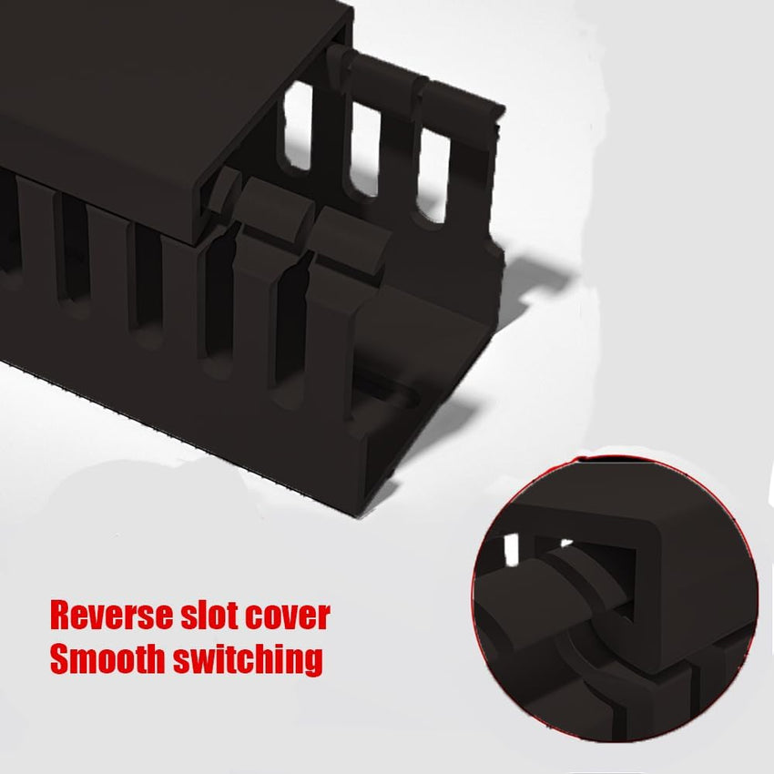Cable Trunking Raceway Kit, 62.8 (4x15.7) Inch Open Slot Cable Raceway Duct PVC Open Slot Wire Raceway with Cover for Computers,TVs,15.7â/ 40cm X 4 Packs