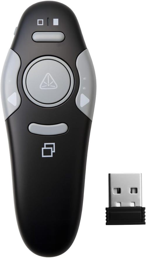 Presentation Clicker Pointer incl batteryWireless 328FT Presenter Remote USB PPT Clicker 2.4GHz Pointer Teacher Accessories for PowerPoint Slide Advancer for Keynote/PPT/Mac/PC/Classrooms Back to school Black