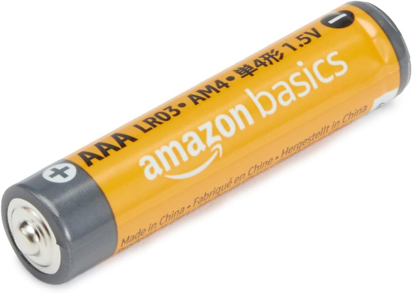 Amazon Basics 12-Pack AAA Alkaline High-Performance Batteries, 1.5 Volt, 10-Year Shelf Life