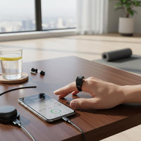 Electronic Finger Counter Smart Tasbeeh Digital Tasbih Vibration Reminder Touch Control 0.42in Screen Black