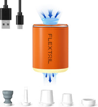 FLEXTAILGEAR Tiny Pump 2X, Portable Electric Air Pump,Vacuum Pump,3 Level Camping Light,Magnetic Design,Fast In/Deflating, Air Mattress, Swimming Ring, Vacuum Storage Bags