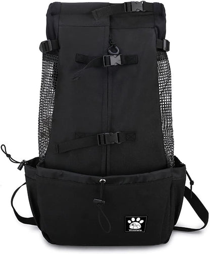 1-25KG Dog Carrier Bag with Drawstring Head Out Design, Ventilated Pet Backpack for Small Medium Dogs Daily Puppy Carrier for Walking Outdoor Safety/Comfortable/Lightweight (M-, Black)â¦