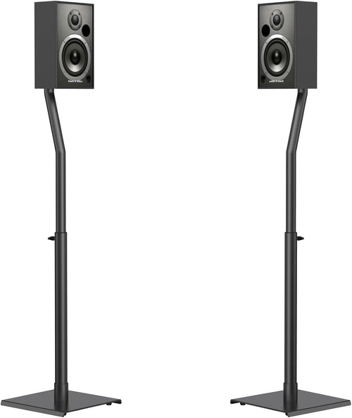 Height-Adjustable Speaker Stands 84â108cm Heavy-Duty, Pair â Black