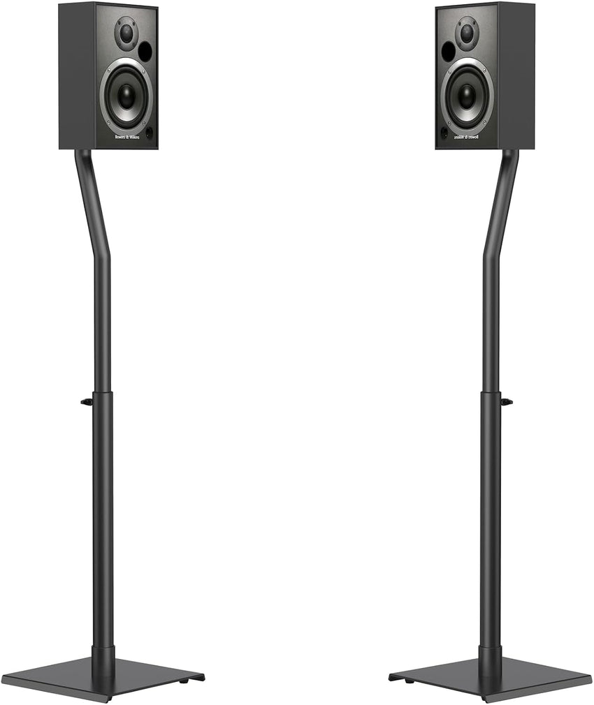 Height-Adjustable Speaker Stands 84â108cm Heavy-Duty, Pair â Black