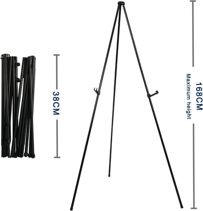 3-Pack Black Easel Stand Adjustable Collapsible Floor Easel â Lightweight Metal
