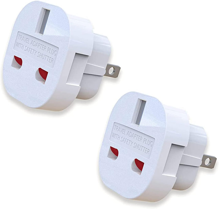 MOBIBAY Pack of 5 UK to US Plug Adaptor Type G to Type A and B from UK to USA, Canada, Australia, Jamaica, Barbados,Mexico,Thailand,China,Japan and more 3 pin to 2 Pin American Travel Adapter Plugs