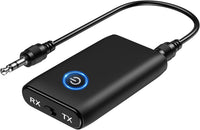 ORIA Bluetooth 5.3 Transmitter Receiver, Bluetooth Audio Adapter 3.5mm Jack for TV to Compatible Wireless Headphones, Low Latency, CVC Noise Reduction for PC, Speakers, Home Stereo
