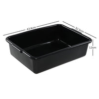 Teyyvn 13 L Plastic Commercial Bus Tub, Set of 4 Shallow Washing Up Bowls, Black