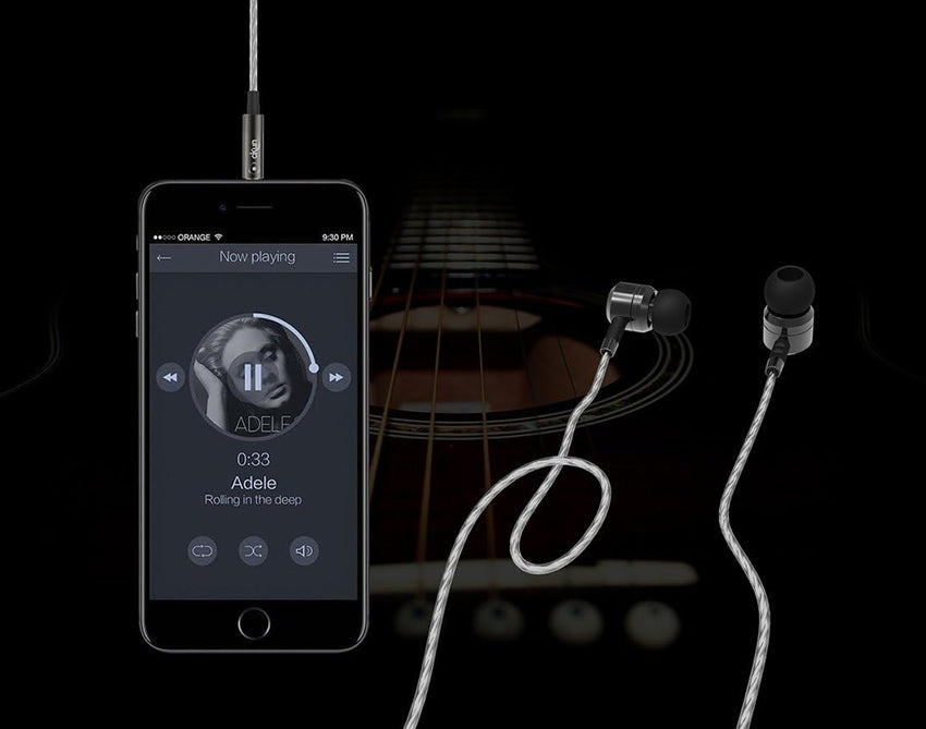 Okun G50MW HD Earphones, Metal In-Ear Headphones Earphones High Sensitivity Microphone - Noise Isolating