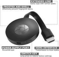 Afenau Wireless HDMI Display Adapter, Wireless Display Dongle, Chromecast Device for TV, 1080P Portable Chrome Cast, Access All Channels for Free, Miracast Dongle for Android/IOS/Windows/Mac/Projector