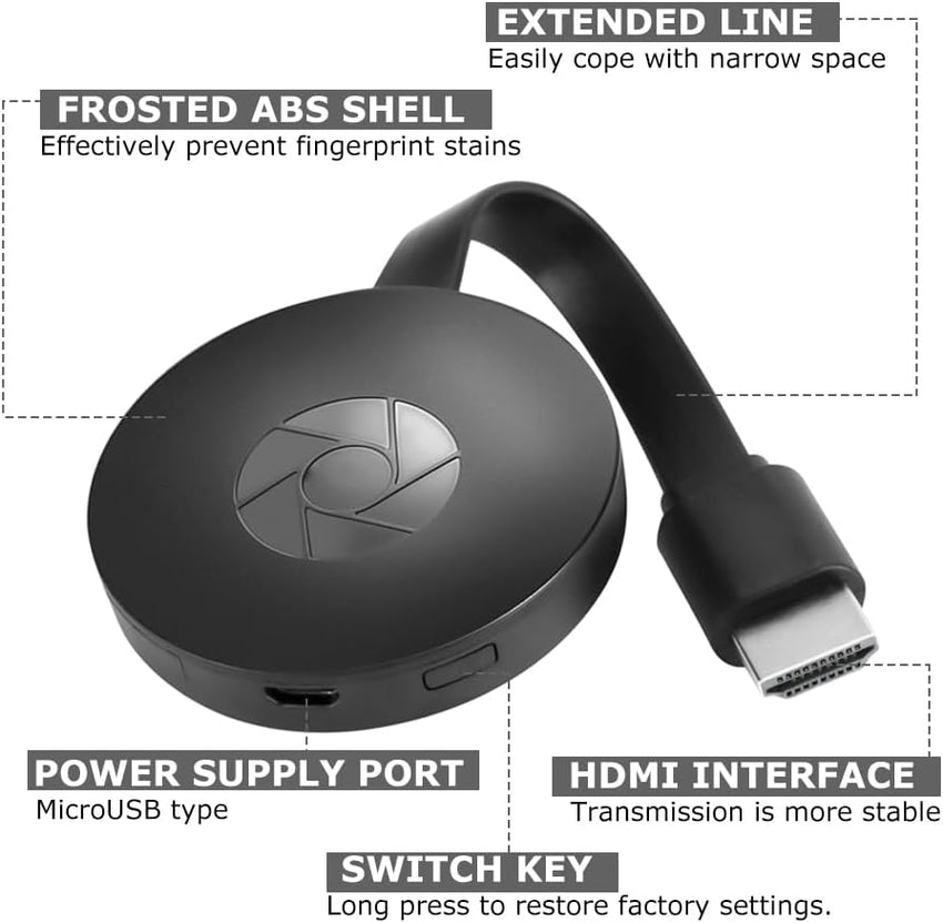 Afenau Wireless HDMI Display Adapter, Wireless Display Dongle, Chromecast Device for TV, 1080P Portable Chrome Cast, Access All Channels for Free, Miracast Dongle for Android/IOS/Windows/Mac/Projector