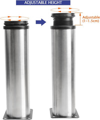 4Pcs Furniture Legs, 7.87"/20cm Adjustable Furniture Support Feet,Adjustable Height Replacement Support Feet Legs for Sofa Table Chair Desk Kitchen Cupboard Cabinets Legs Feet (Silver)