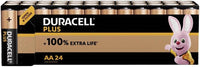 DURACELL Plus AA Batteries (24 Pack) - Alkaline Batteries 1.5V - Up to 150% Extra Life with POWER BOOST Actives- Reliability For Everyday Devices - 0% Plastic Packaging - 10-Year Storage - MN1500