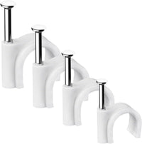 Cable Clips, 400 Pcs Strong Nails Durable White Round, 4 Size 4mm 6mm 8mm 10mm,Cable Holder Management Wire Tidy Clips