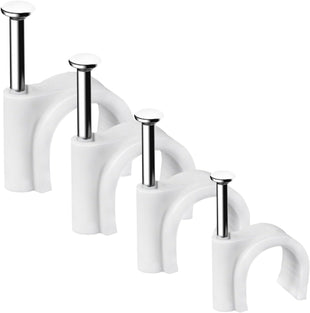 Cable Clips, 400 Pcs Strong Nails Durable White Round, 4 Size 4mm 6mm 8mm 10mm,Cable Holder Management Wire Tidy Clips