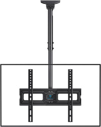 PERLESMITH Ceiling TV Bracket - Adjustable Swivel Ceiling Mount for Most 26-65 inch TVs, Full Motion Ceiling TV Mount, Supports up to 50kg, Max VESA 400x400mm, PSCM2-E