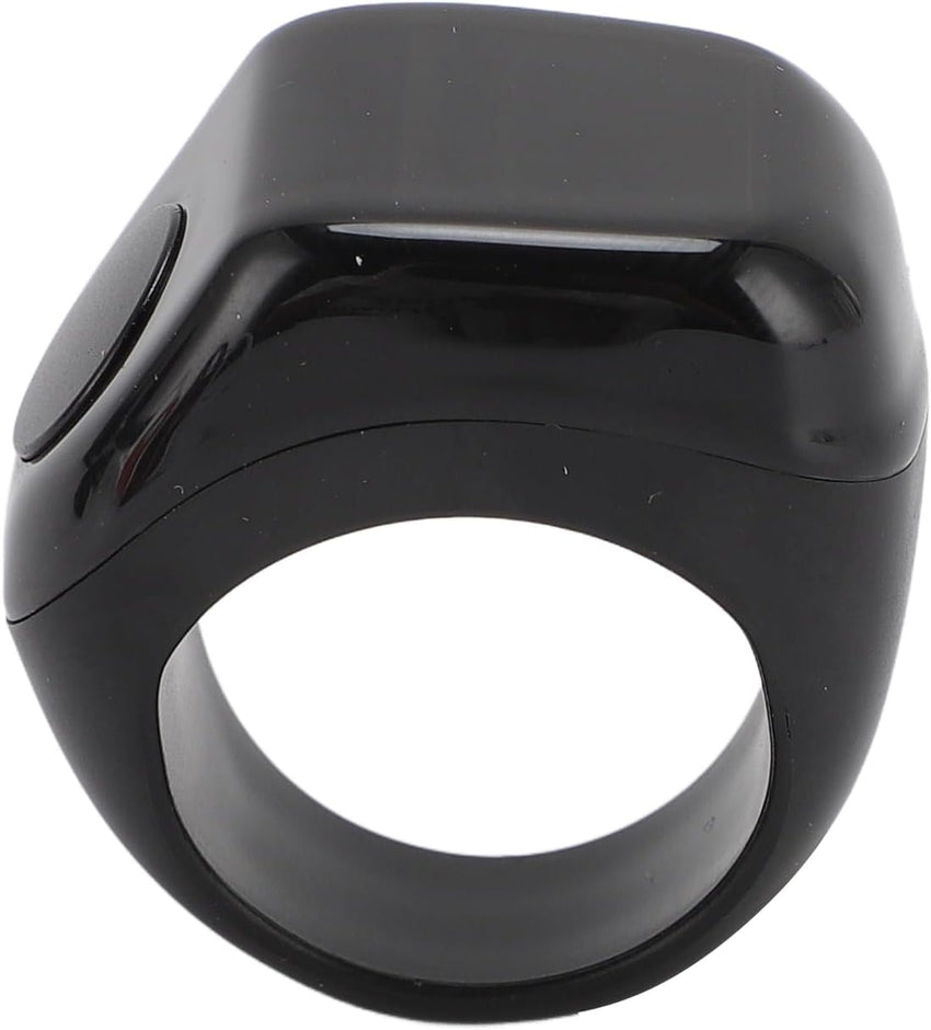 Electronic Finger Counter Smart Tasbeeh Digital Tasbih Vibration Reminder Touch Control 0.42in Screen Black
