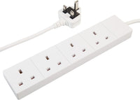 PRO ELEC PELB1517 4 Gang Extension Lead 2m, White
