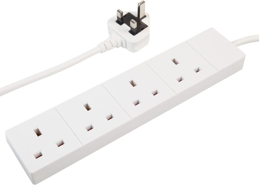 PRO ELEC PELB1517 4 Gang Extension Lead 2m, White