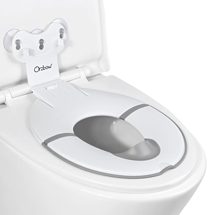 Foldable Toilet Seat for Children Portable with Soft Rubber Barrier â White