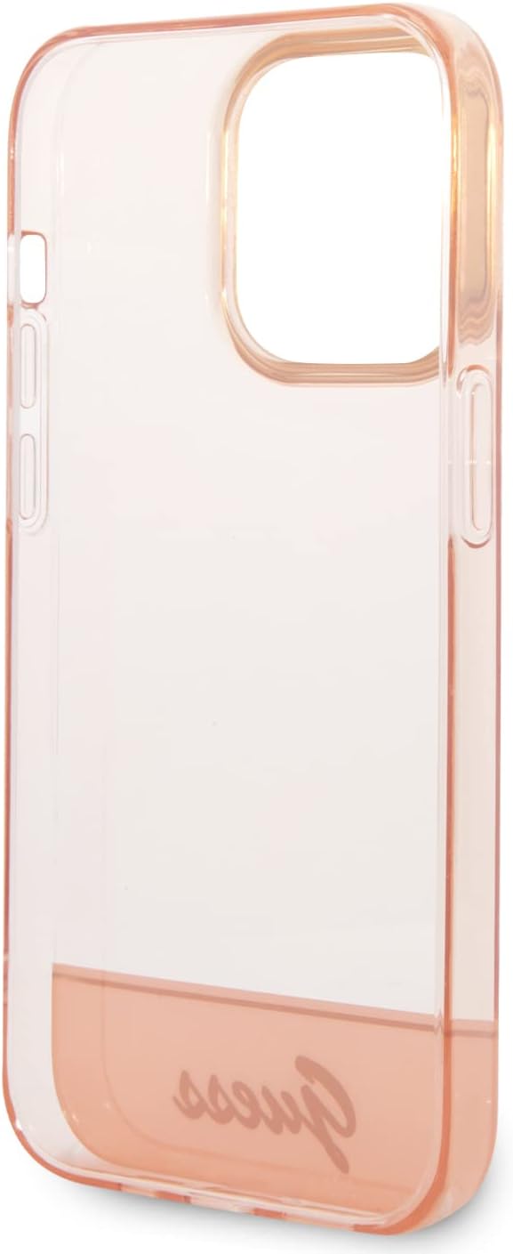 Guess GUHCP14LHGCOP Hard Case for iPhone 14 Pro 6.1 Inch Pink/Pink Translucent