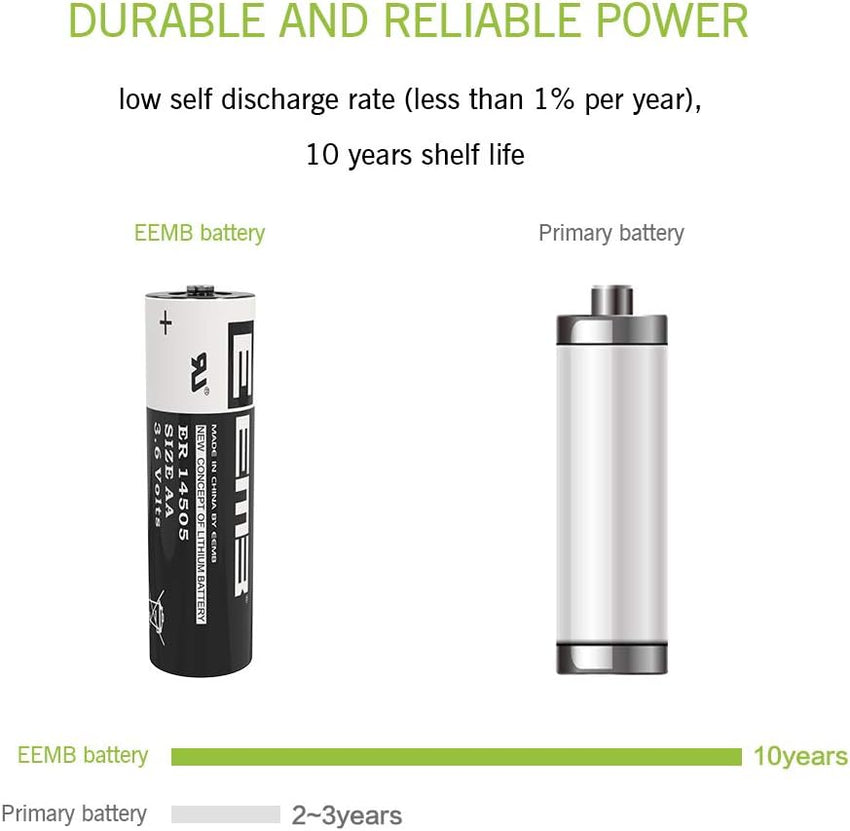 EEMB ER14505 AA 3.6V Lithium Battery Li-SOCL Non-Rechargeable Battery SB-AA11 LS14500 TL-5903 SL-360 S7-400 ER14500 for Water Electricity Meter Gas PLC Facility Equipment Spare Generic Battery (10)
