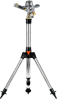 Pulsating Lawn Sprinkler Tripod 450mÂ² Coverage Adjustable Spray - 90cm