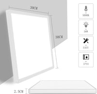 MLOQI Bathroom Lights Ceiling Square LED Ceiling Light Super Thin, 36W 5000K Daylight White IP44 Waterproof Lighting Fixture for Office Kitchen Hallway Living Room(White Edge)