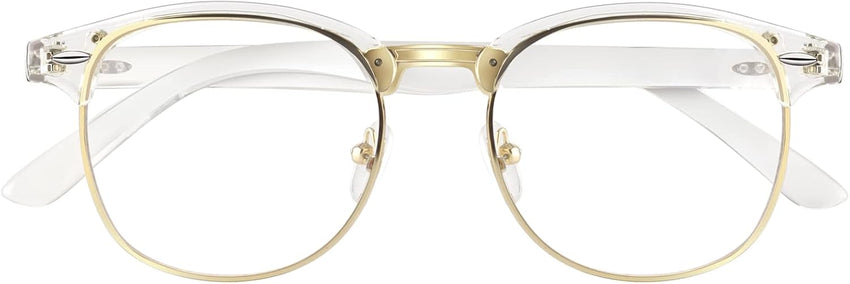 GQUEEN Fake Glasses Vintage Retro Half Frame Clear Lens Eyeglasses â Unisex