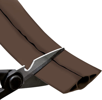 D-Line CC-3/4.5M Cable Protector, Floor Cord Channel, Wire Cover, Protect Cables & Prevent Trip Hazards - 4.5 Meter Length, Cavity 17mm (W) x 9mm (H) - Brown