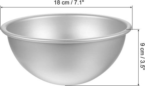 sourcing map Metal Cake Pan Set, Aluminum Alloy Princess Doll Cake Baking Non Stick for Home Kitchen Dessert DIY, 7.1" Hemispherical