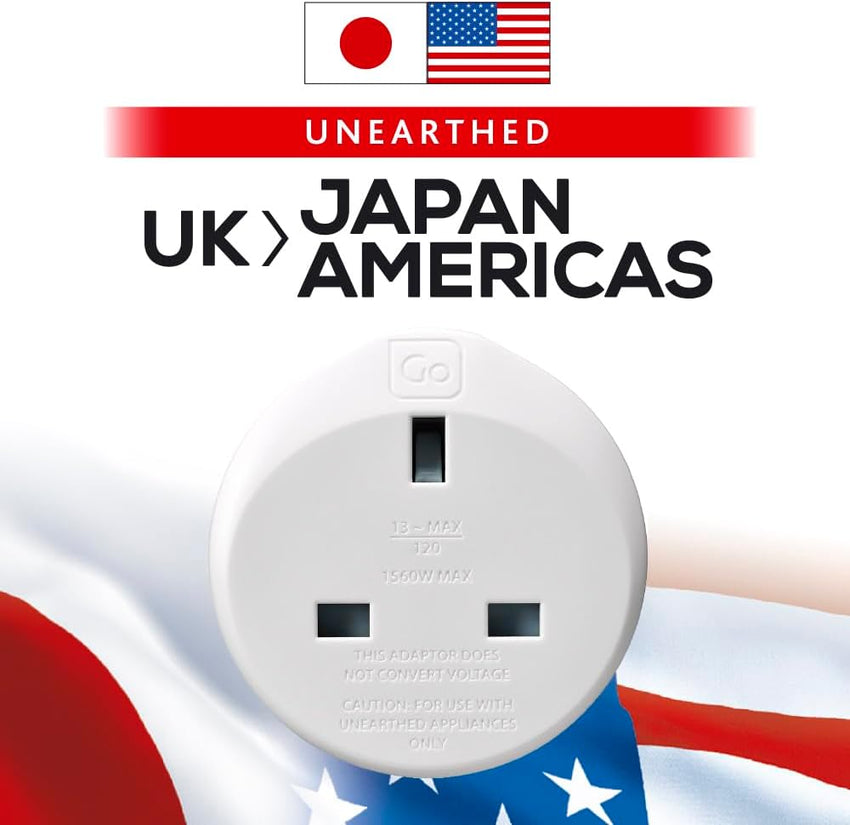 Go Travel UK to Japan and USA Compact Travel Adaptor (Adapter Ref 531)