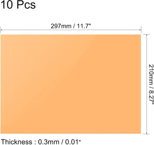 A4 Gel Light Filter Sheets 10Pcs Transparent Colour Correction â Orange 0.3mm