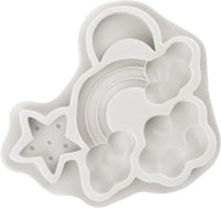 Silicone Rainbow Moulds Set of 3 Cloud Star Moon for Cake Decoration â Multi-colour