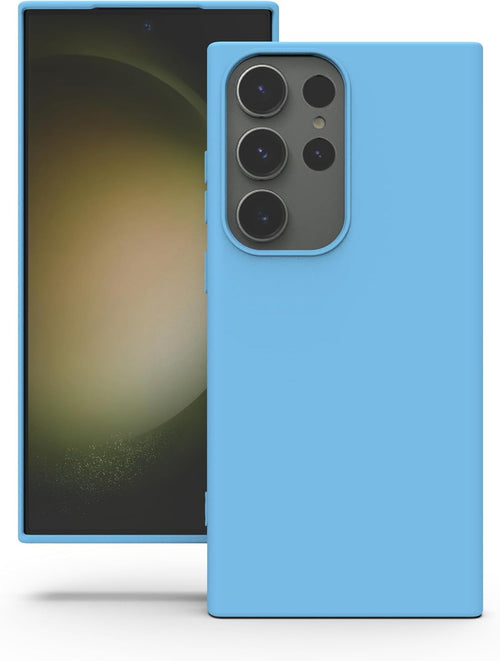 YATWIN Silicone Case for Samsung Galaxy S23 Ultra 5G, Soft-Touch, Shockproof, DustProof, Antiskid Full Body Armour Phone Cover for Samsung Galaxy S23 Ultra 5G - Sky Blue