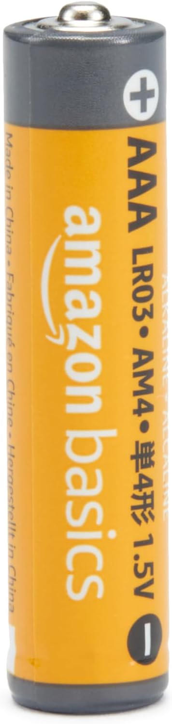 Amazon Basics 12-Pack AAA Alkaline High-Performance Batteries, 1.5 Volt, 10-Year Shelf Life