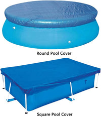 Round Pool Cover 495cm Foldable Drawstring Solar Heat Insulation â Blue