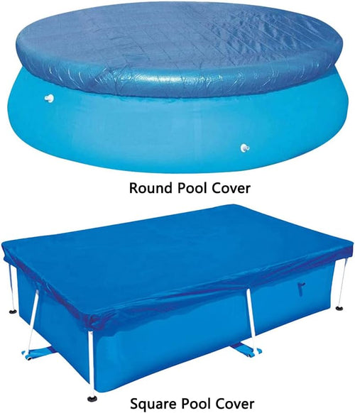 Round Pool Cover 495cm Foldable Drawstring Solar Heat Insulation â Blue