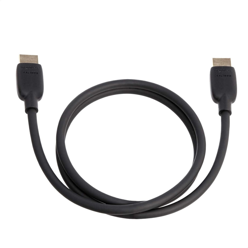 Amazon Basics HDMI Cable, 48Gbps High-Speed, 8K@60Hz, 4K@120Hz, Gold-Plated Plugs, Ethernet Ready, 0.9 m, Black