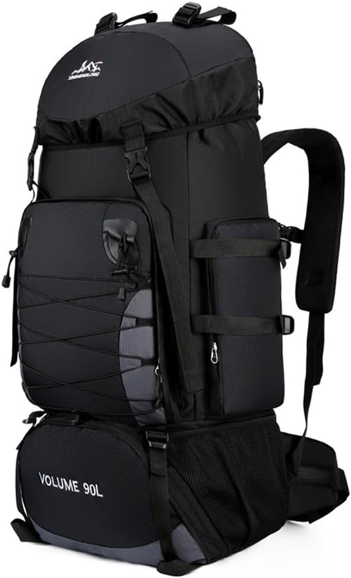 Fesky Large Waterproof Rucksack Lightweight Adjustable for Camping Hiking Ã¢ÂÂ Black 90L