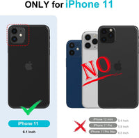 Kuafcase Compatible for iPhone 11 Case with 4 Card Slots Magnetic Closure Kickstand Shockproof Protective Phone Case Compatible for iPhone 11 - Sky Blue