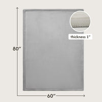 Premium Large Coral Velvet Baby Play Mat 200x150x2.5cm, Grey High-Density Memory Foam Area Rug Stylish Playmat for Floor with Non-Slip Backing for Crawling, Soft Play & Tummy Time - Easy Care Rug