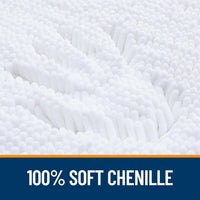 Chenille Bath Mat 50x75cm Absorbent Non-Slip Bathroom Rug White
