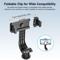 POWOMAO Selfie Stick Tripod with Fill Light,125cm Portable Telescopic Selfie Stick with Detachable Remote Control and Stable Tripod for iPhone/Samsung/Huawei/Smartphones