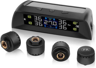 KAOLALI TPMS Tire Pressure Monitoring System with Solar & USB Charger â 4 Sensors